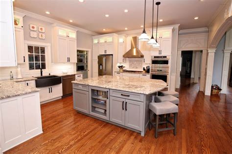 Elegant White & Gray Kitchen Remodel with Granite - Savvy