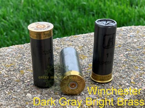 Dummy 12 Gauge Shotgun Shell – Winchester Dark Gray Brass Head Green