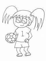 Coloring Pages Soccer Players Play Popular Girl sketch template
