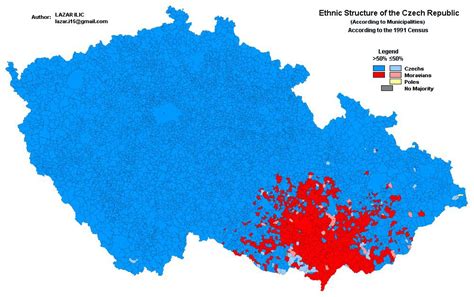 ethnic map  czechia  rlinguisticmaps
