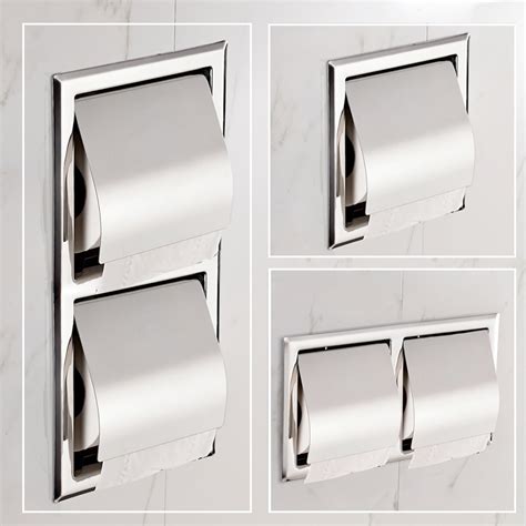 stainless steel concealed towel rack embedded  wall toilet roll holder hotel construction