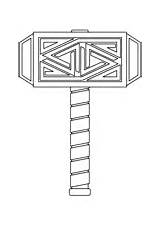 Hammer Thors Coloring Pages Template Thor Mjolnir sketch template