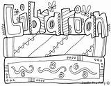 Library Coloring Pages Librarian School Community Classroomdoodles sketch template