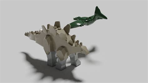 model lego dinosaur vr ar  poly cgtrader