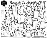Seagulls Seaside sketch template