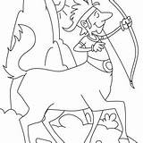 Coloring Centaur Mythology Greek Bow Holding Draw sketch template