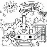 Thomas Train Coloring Easter Pages Printable Happy Emily Birthday Tank Engine Kids Friends Print Sawyer Worksheets Clipart Tom Sheets Activities sketch template