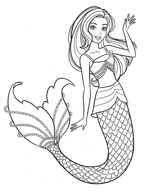 unicorn barbie mermaid coloring page coloring pages