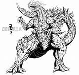 Godzilla Kaiju Colorir Coloriage Imprimer Raskrasil Tke Gabe Monsters Desenhos sketch template