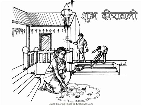 diwali colouring pages  kids acticity diwali