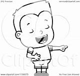 Laughing Boy Pointing Cartoon Coloring Clipart Vector Cory Thoman Outlined Royalty sketch template