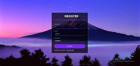 membuat form login register  menggunakan html  css