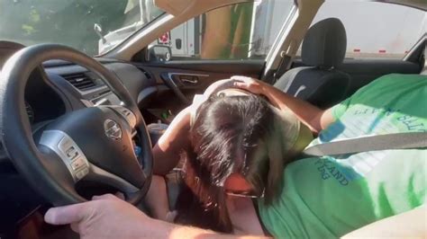 Sexy Girl Sucking My Cock While Truck Driver Looks At Her Exposed Pussy