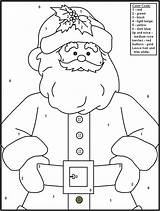 Printable Santa Christmas Color Games Numbers Kids sketch template