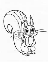 Coloring Pages Disney Sofia First Squirrel Girls Kids Cartoon sketch template