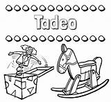 Colorear Tadeo Nombres sketch template