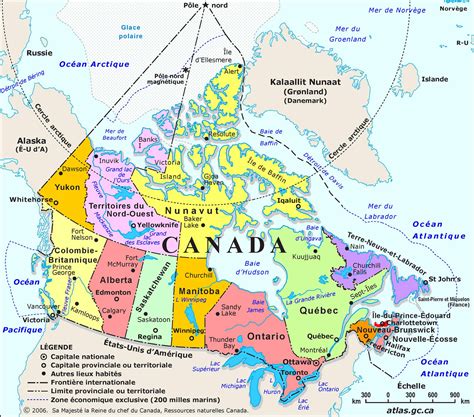 carte canada continent amerique du nord amerique