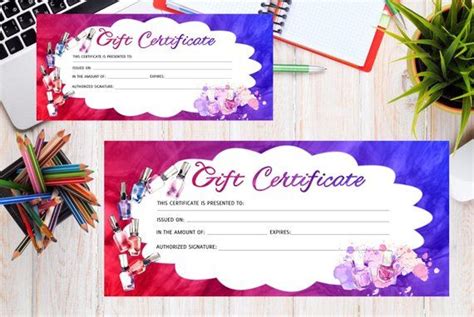 pin  products pertaining  nail salon gift certificate template