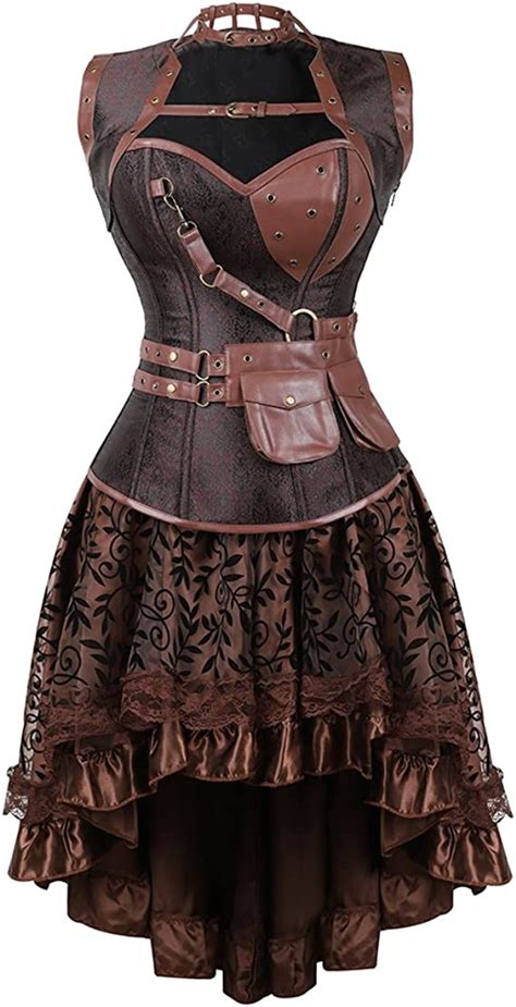 frawirshau women s steampunk costume corset dress halloween