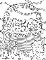 Easter Coloring Pages Doodle Alley Colouring Basket Adult Egg Sheets Mediafire Print Spring sketch template