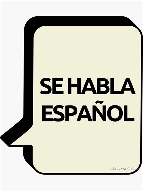 se habla espanol sticker  ideasforartists redbubble