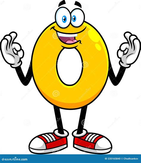funny yellow number   cartoon character showing hands number