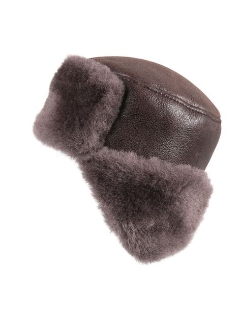 Shearling Sheepskin Russian Ushanka Fur Hat Cashmere Zavelio