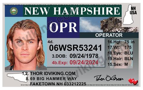 hampshire nh drivers license psd template  idviking  scannable fake ids