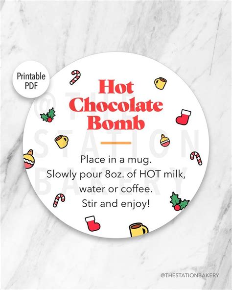 hot cocoa bomb instructions  printable   add  cup