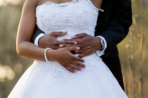 black couple wedding stock  pictures royalty  images istock