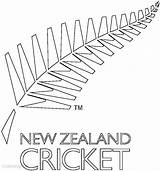 Cricket Coloring Logo Pages Zealand Team Printable sketch template