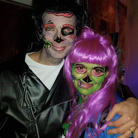 Pop Art Zombie Couple Pin Up Halloween Glow Party Fancy