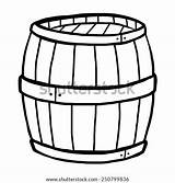 Barrel Cartoon Wooden Vector sketch template