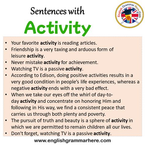 sentences  activity activity   sentence  english sentences