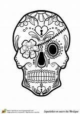 Skull Calaveras Mort Coloriage Sugar Tête Para Mexicain Crâne Pages Dessin Coloring Squelette Et Sucre Colorear Fleurs Tete Colorier Decorar sketch template