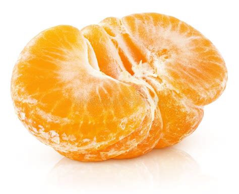 Half Of Tangerine Or Orange Citrus Fruit Isolated On White Stock Image