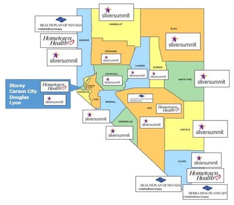 2018 Nevada Counties Health Insurance Map