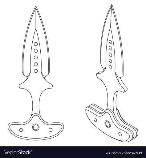 push dagger colored outline  royalty  vector image