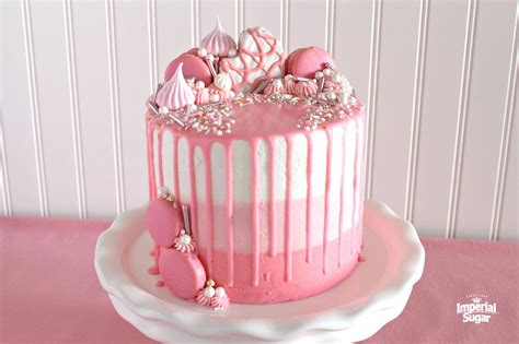 pink ombre drip layer cake imperial sugar