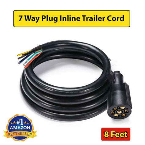 trailer plug wiring harness connector inline cord double prongs