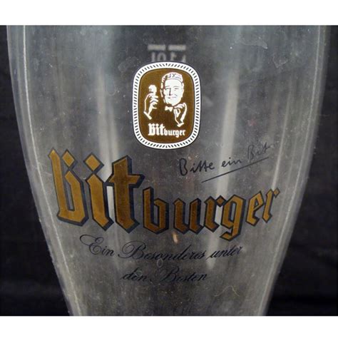 Old German Glass Beer Boot Bitburger Bier