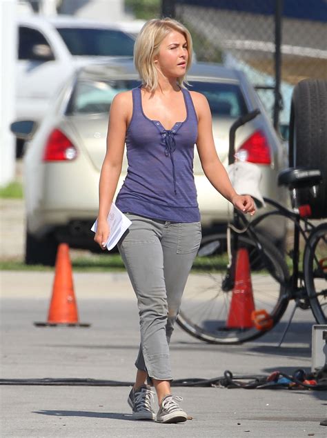 julianne hough in purple top on the set of safe haven