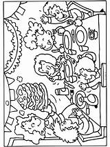 Kleurplaat Kleurplaten Pannenkoeken Juffendag Eten Kinderfeest Patat Drinken Smakelijk Lijn Eet Meester Kinderen Groep Uiteten Versieren sketch template