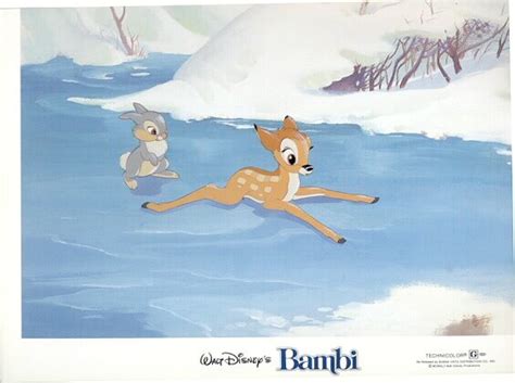 Disney Bambi And Thumper Ice Lobby Card Walt Disney Productions