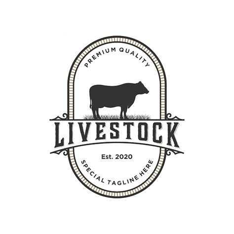 livestock logo design premium vector