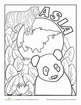 Continent Geography Colouring Continents Salvajes sketch template