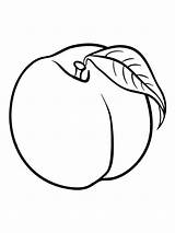 Peach Coloring Pages Color Kids Fruits sketch template