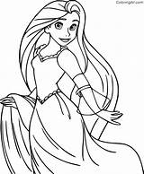 Tangled Rapunzel Coloringall Colouring sketch template