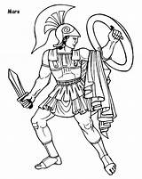 Ares Griekse Goden Romeinse Romeinen Grieken God Geschiedenis Flevoland Kleuren Romein Voorbeeldsjabloon sketch template
