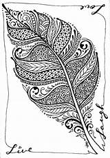 Feather Feder Zentangle Federn Mandalas Doodles Ausmalen Erwachsene Malvorlage Malen Stampabili Vari Zentangles Tuschezeichnungen Sharpie Feathers Arabische Everfreecoloring Pinselstriche Gekritzel sketch template